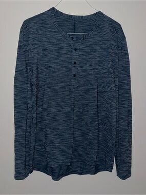 Lululemon Pulse Slub Henley Heather Blue
